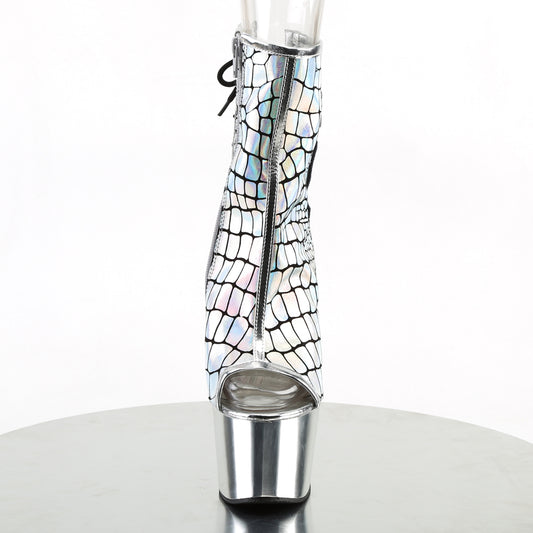 Silver Hologram Ostrich Pu/Silver Chrome