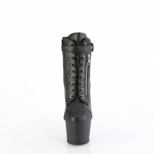 Black Faux Leather/Black Matte