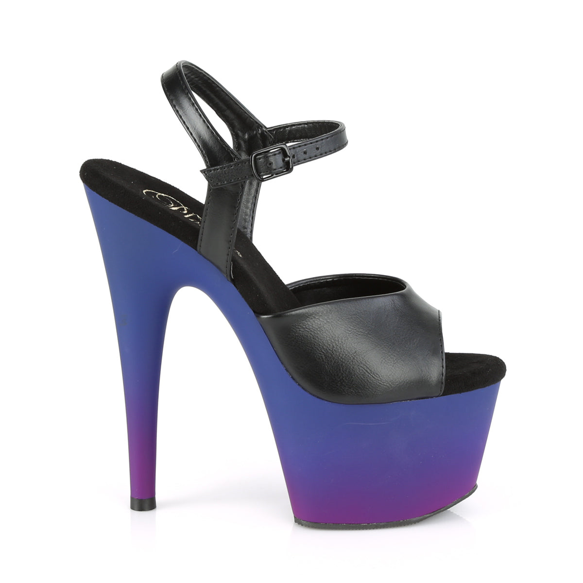 Black Faux Leather/Blue-Purple Ombre