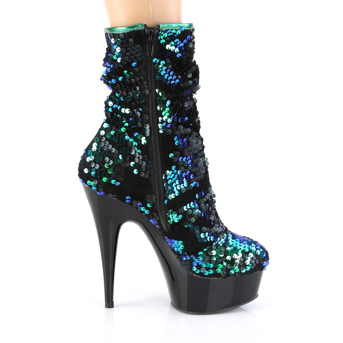 Green Iridescent Sequins/Black