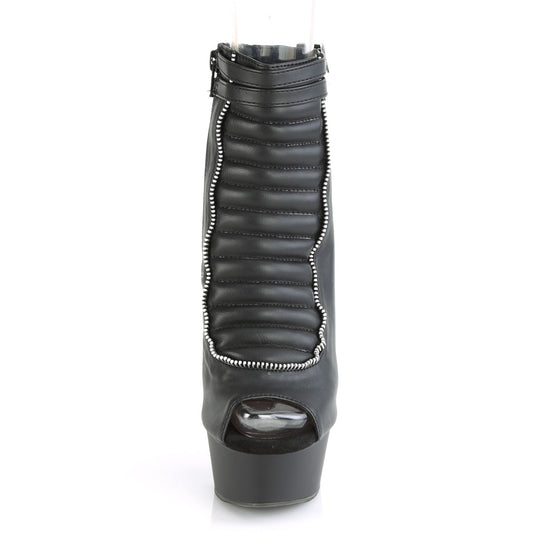 Black Faux Leather/Black Matte