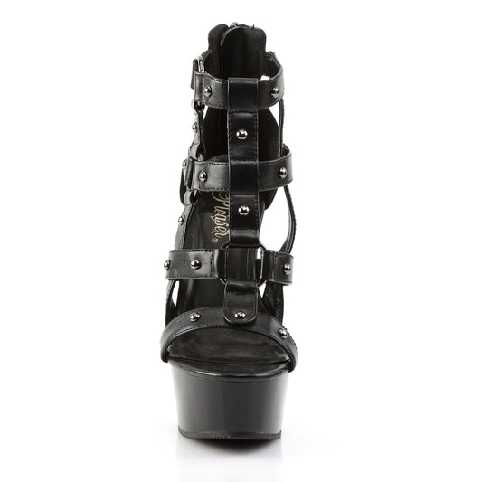 Black Faux Leather/Black