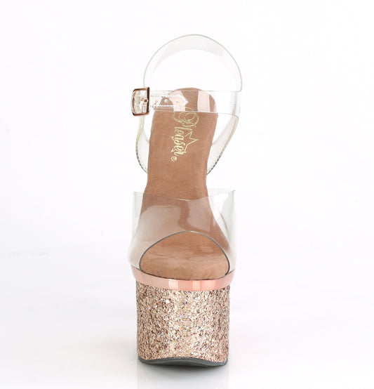 Clear/Rose Gold Chrome-Multi Glitter