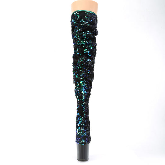 Green Iridescent Sequins/Black