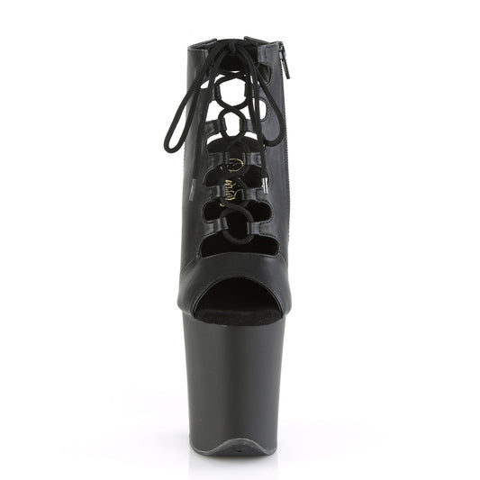 Black Faux Leather/Black Matte