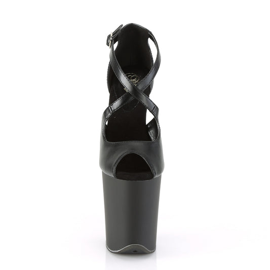 Black Faux Leather/Black Matte