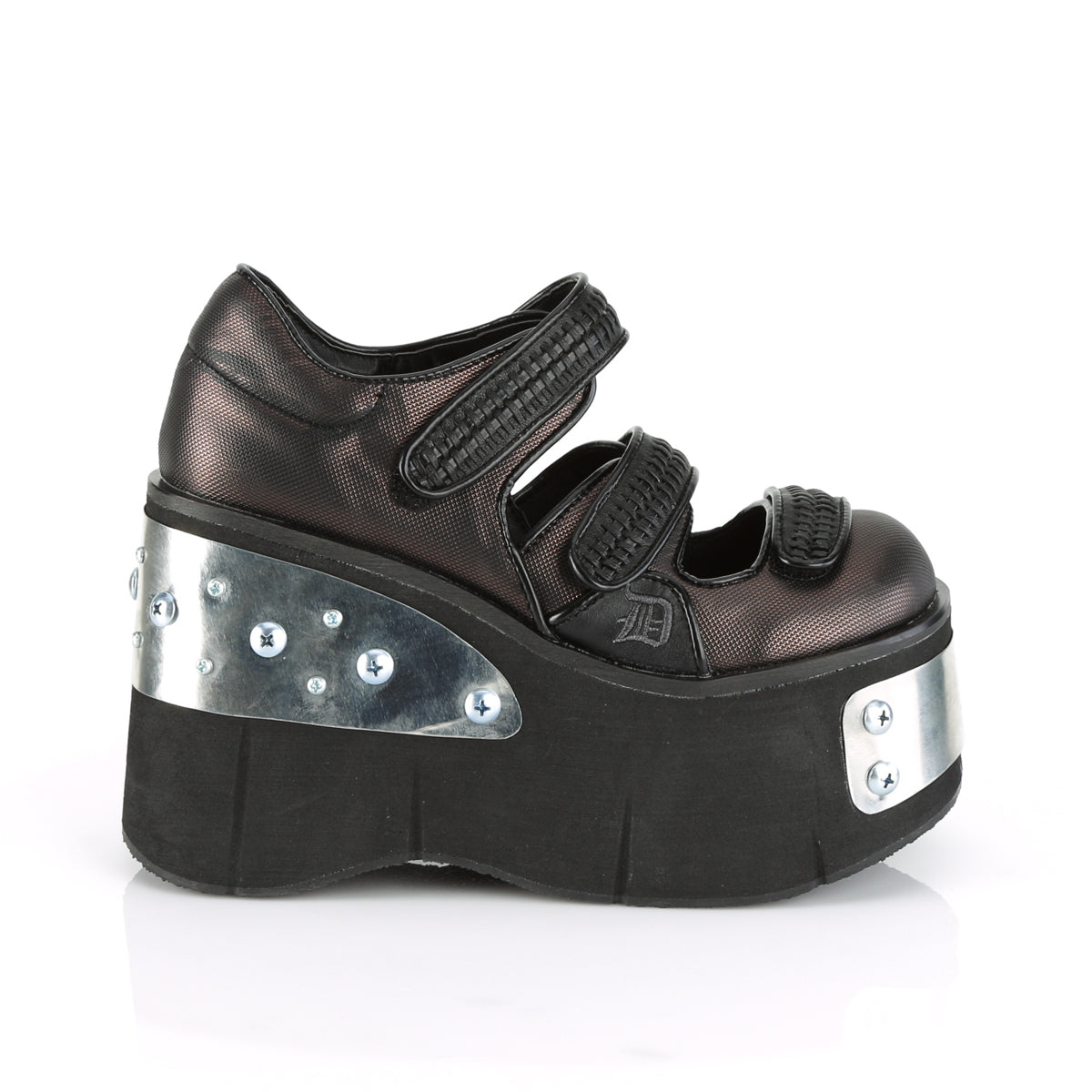 Black-Pewter Vegan Leather