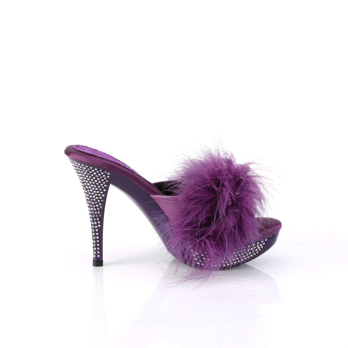 Purple Marabou-Faux Leather/Purple