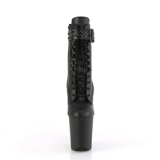 Black Faux Leather/Black Matte