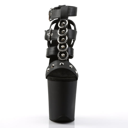 Black Faux Leather/Black Matte