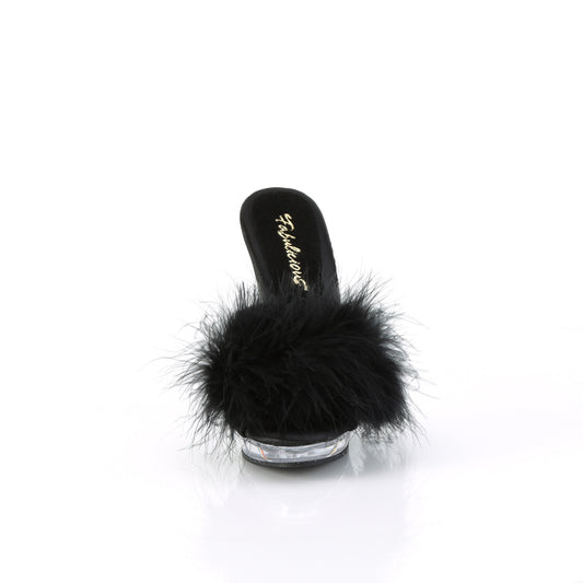 Black Satin-Fur/Clear