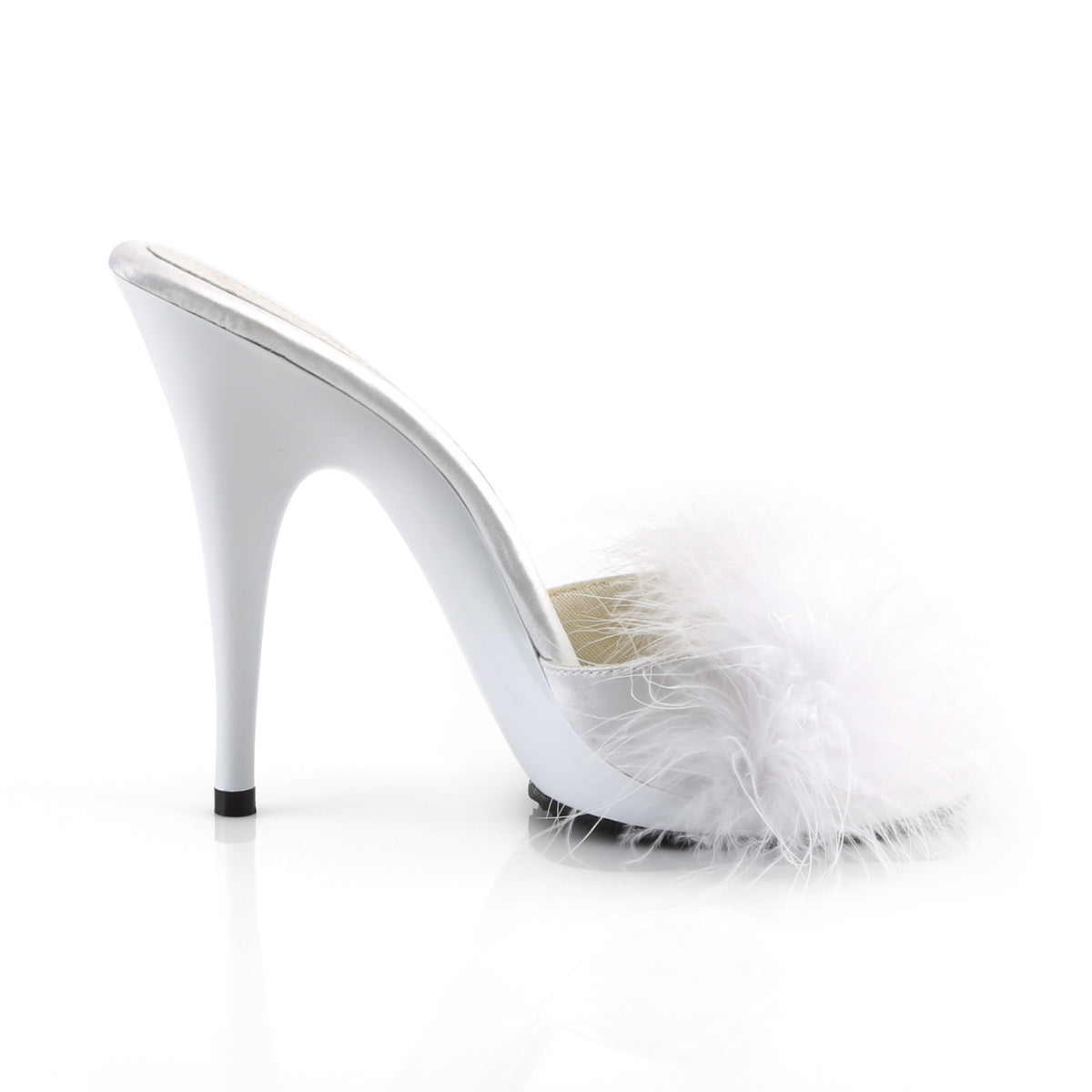White Satin-Marabou Fur/White