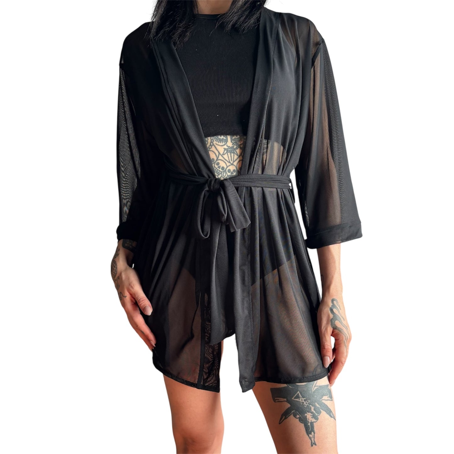 Kimono transparente con estampado animal para competiciones