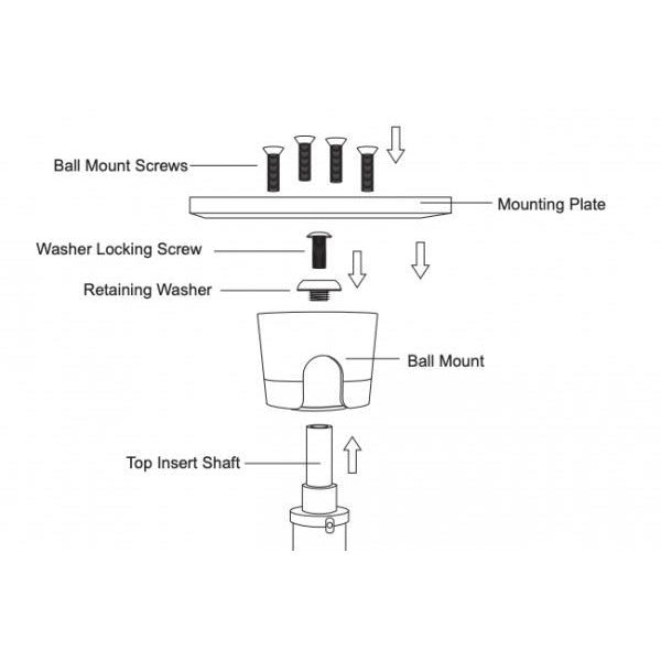 X-POLE Ball Mount Vaulted – Sistema di fissaggio anche per soffitti inclinati