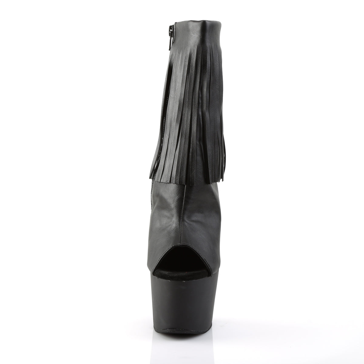 Black Faux Leather/Black Matte