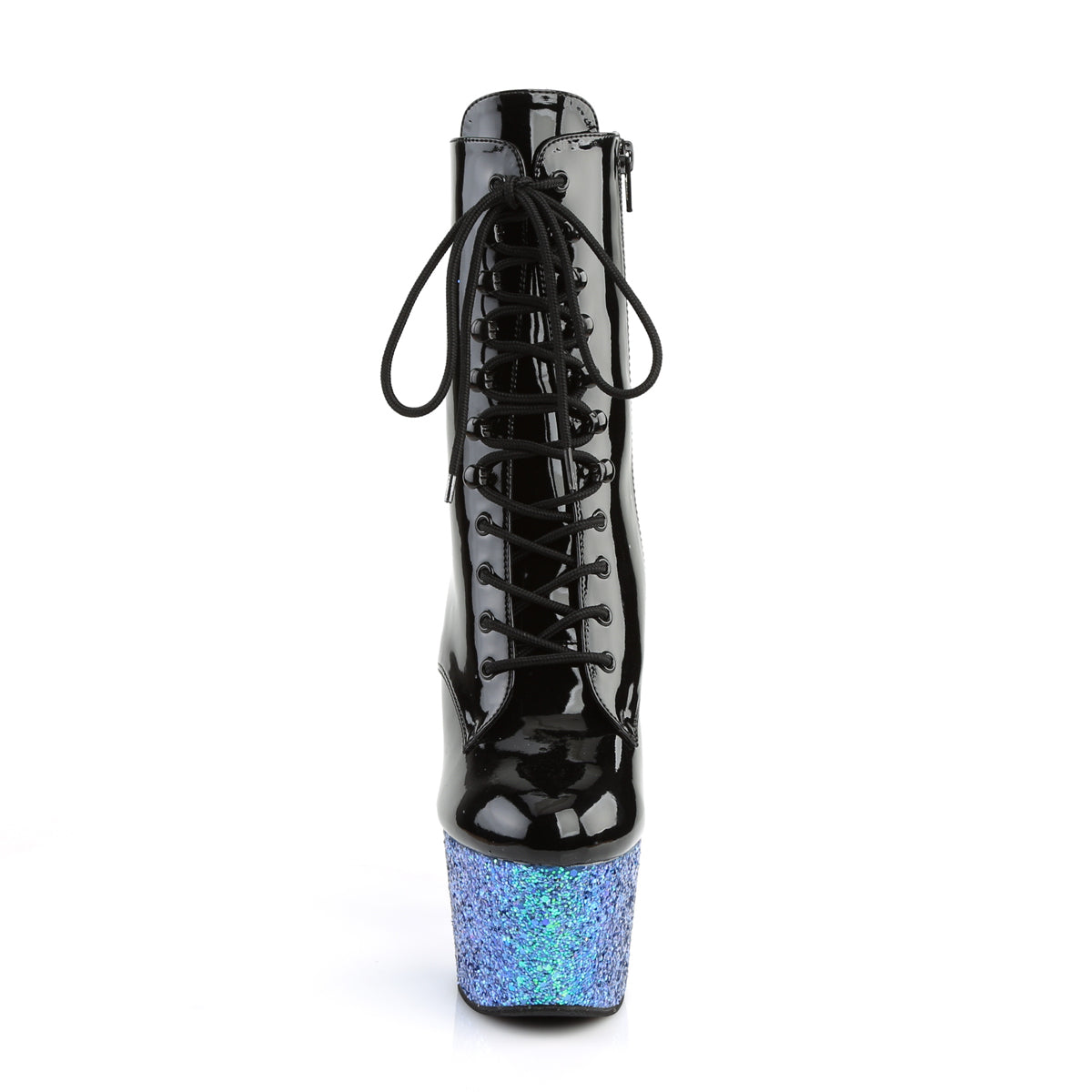 Black Pat/Blue Multi Glitter