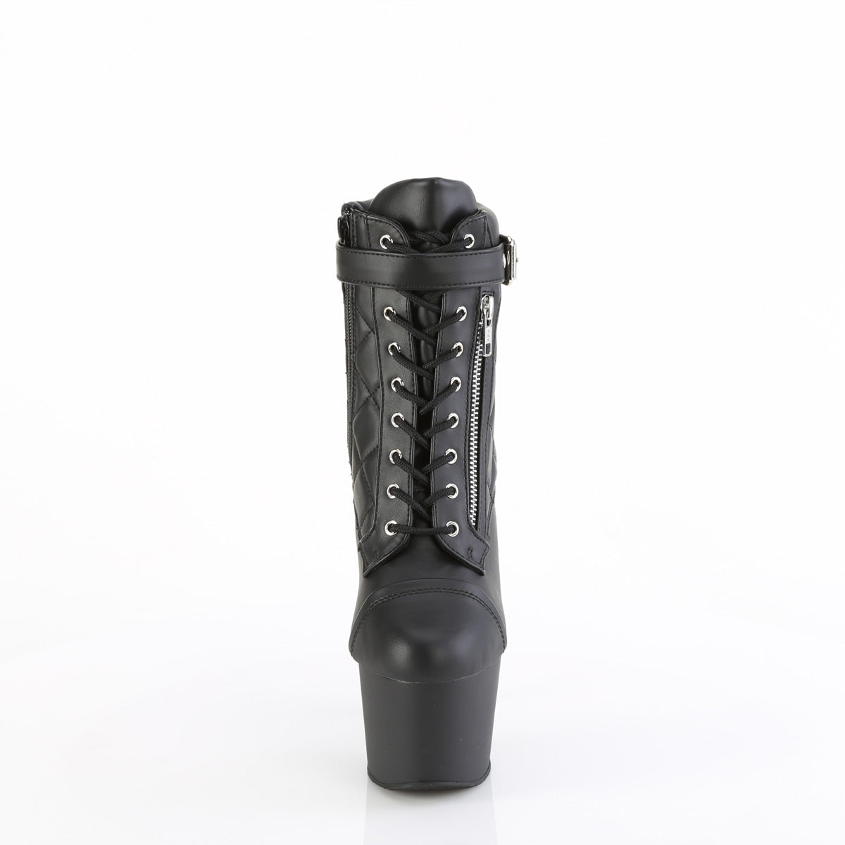 Black Faux Leather/Black Matte