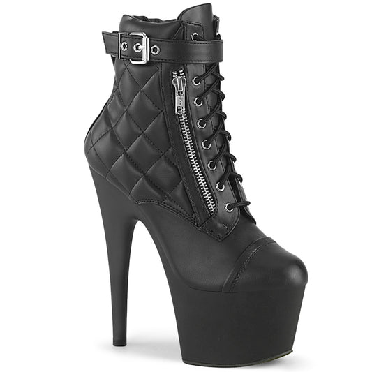 Black Faux Leather/Black Matte