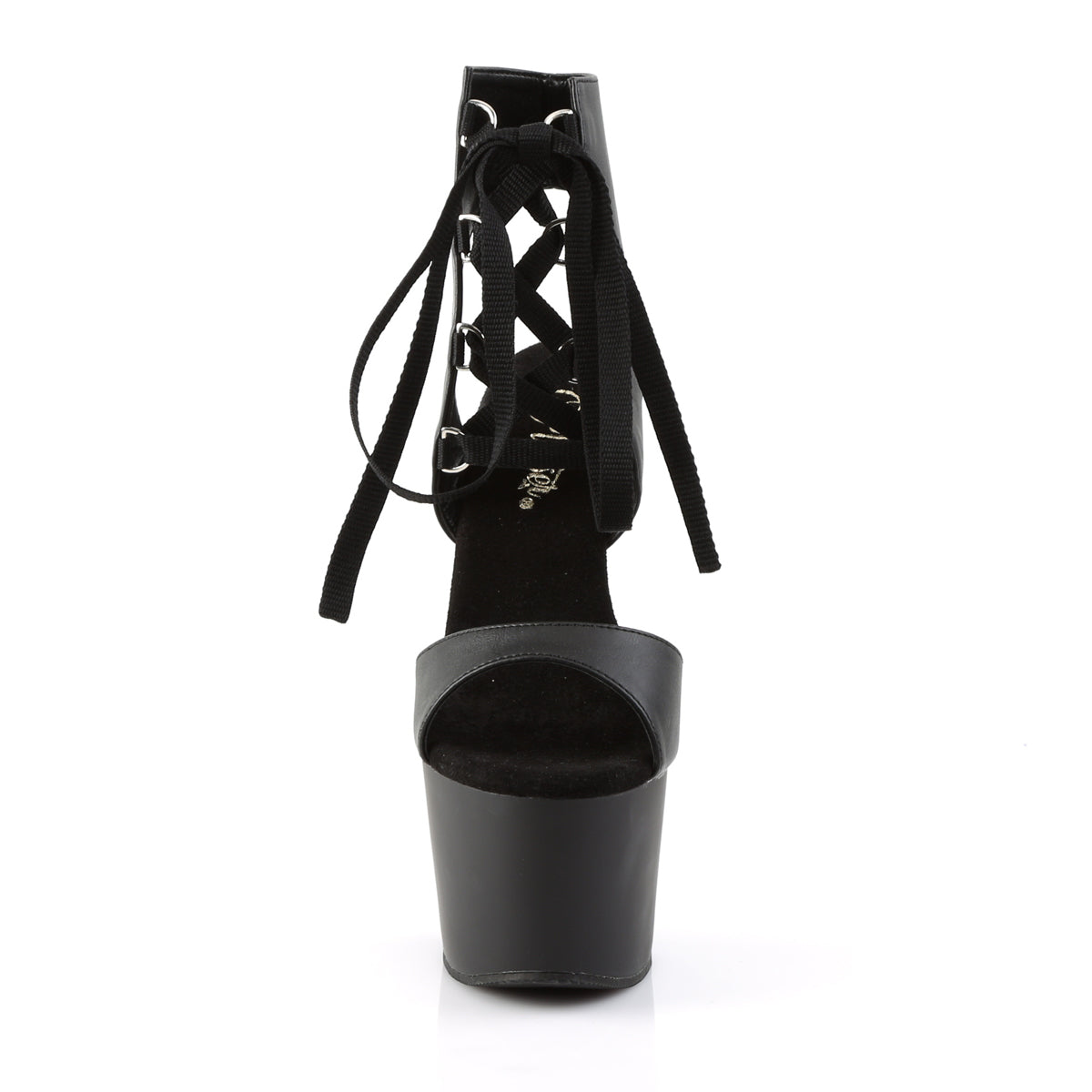 Black Faux Leather/Black Matte