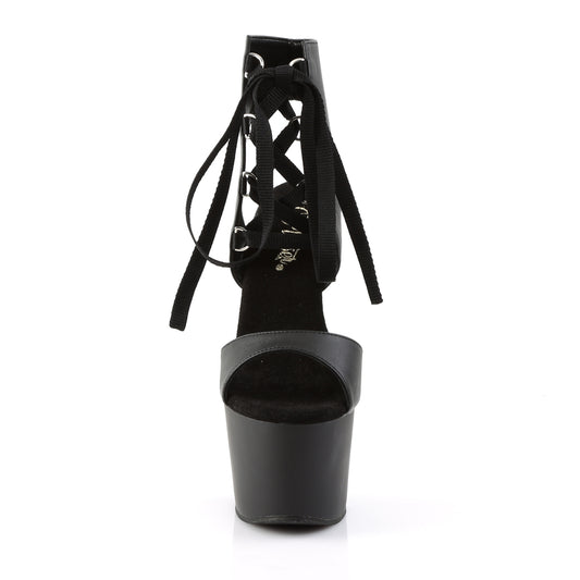 Black Faux Leather/Black Matte