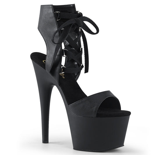 Black Faux Leather/Black Matte