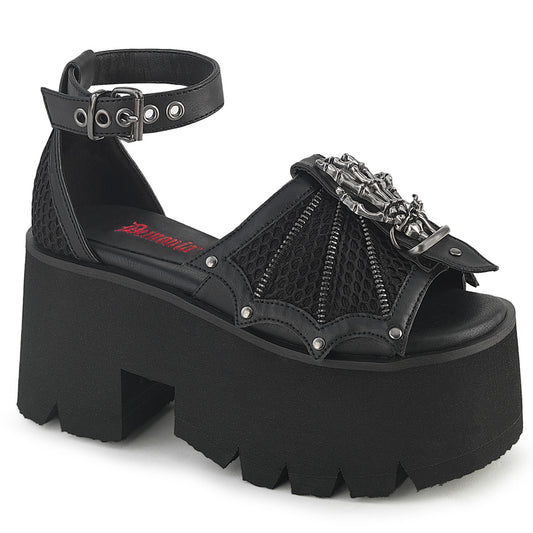 Black Vegan Leather-Mesh
