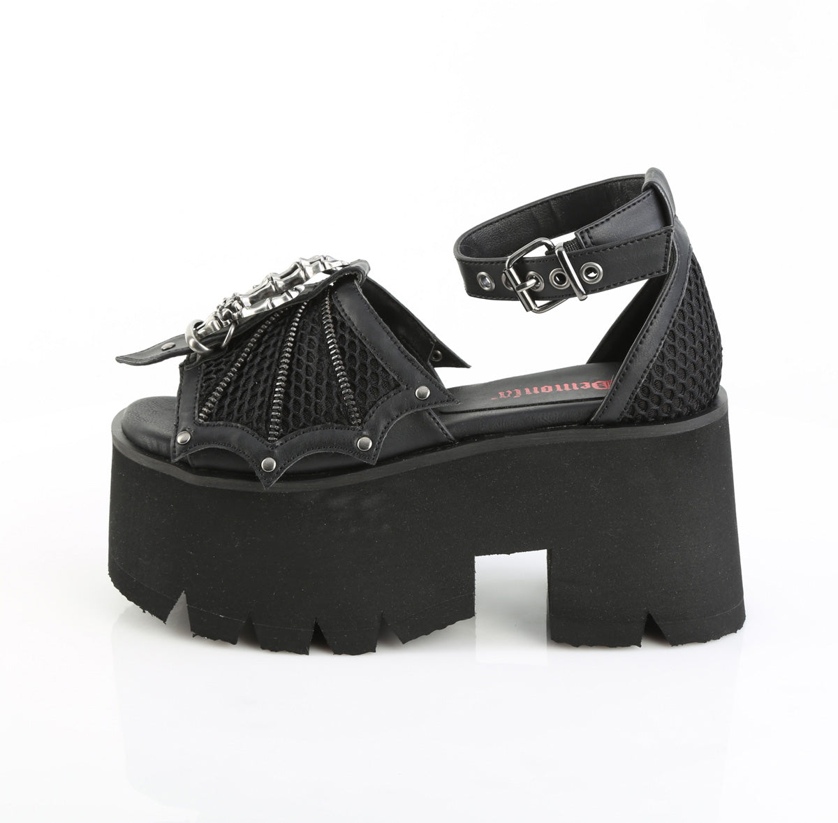 Black Vegan Leather-Mesh
