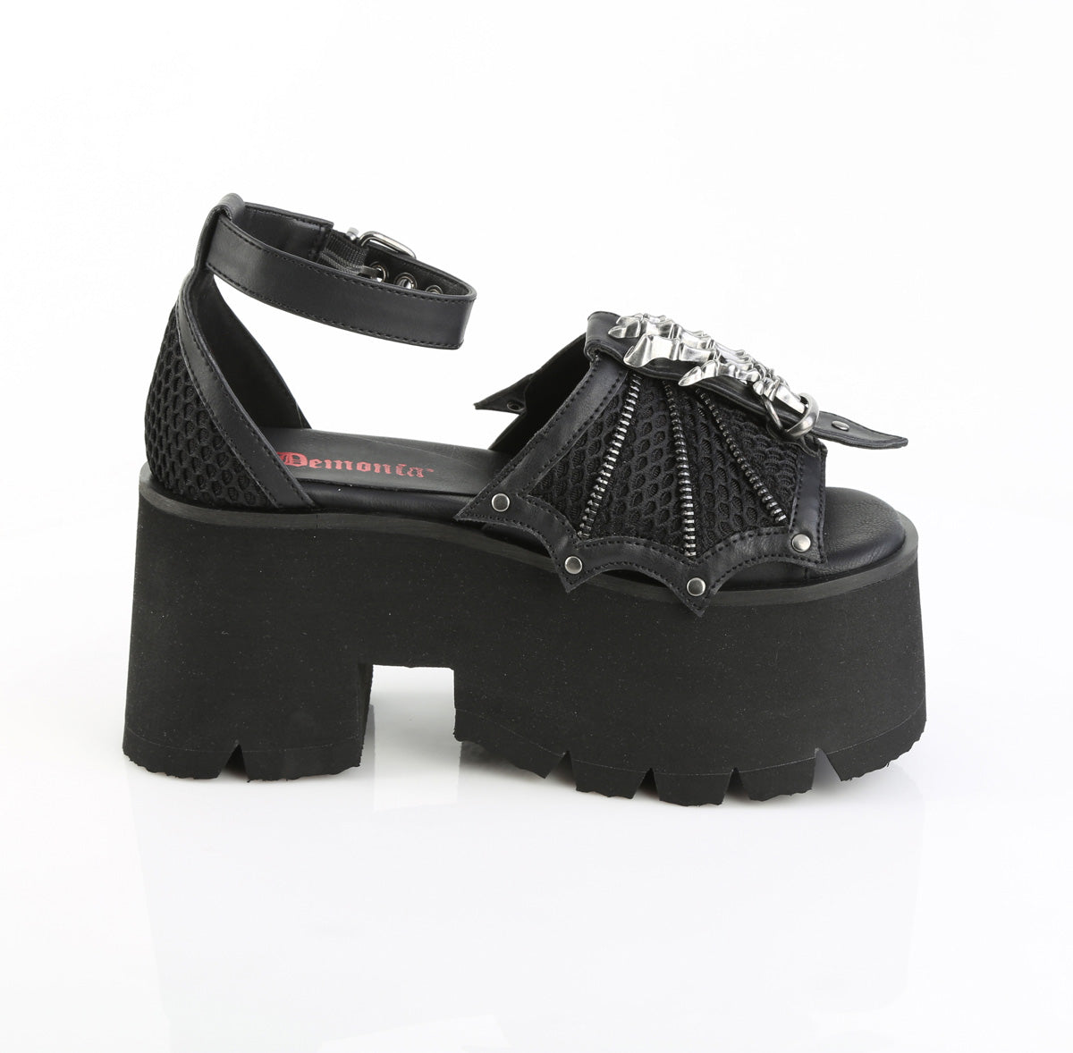 Black Vegan Leather-Mesh