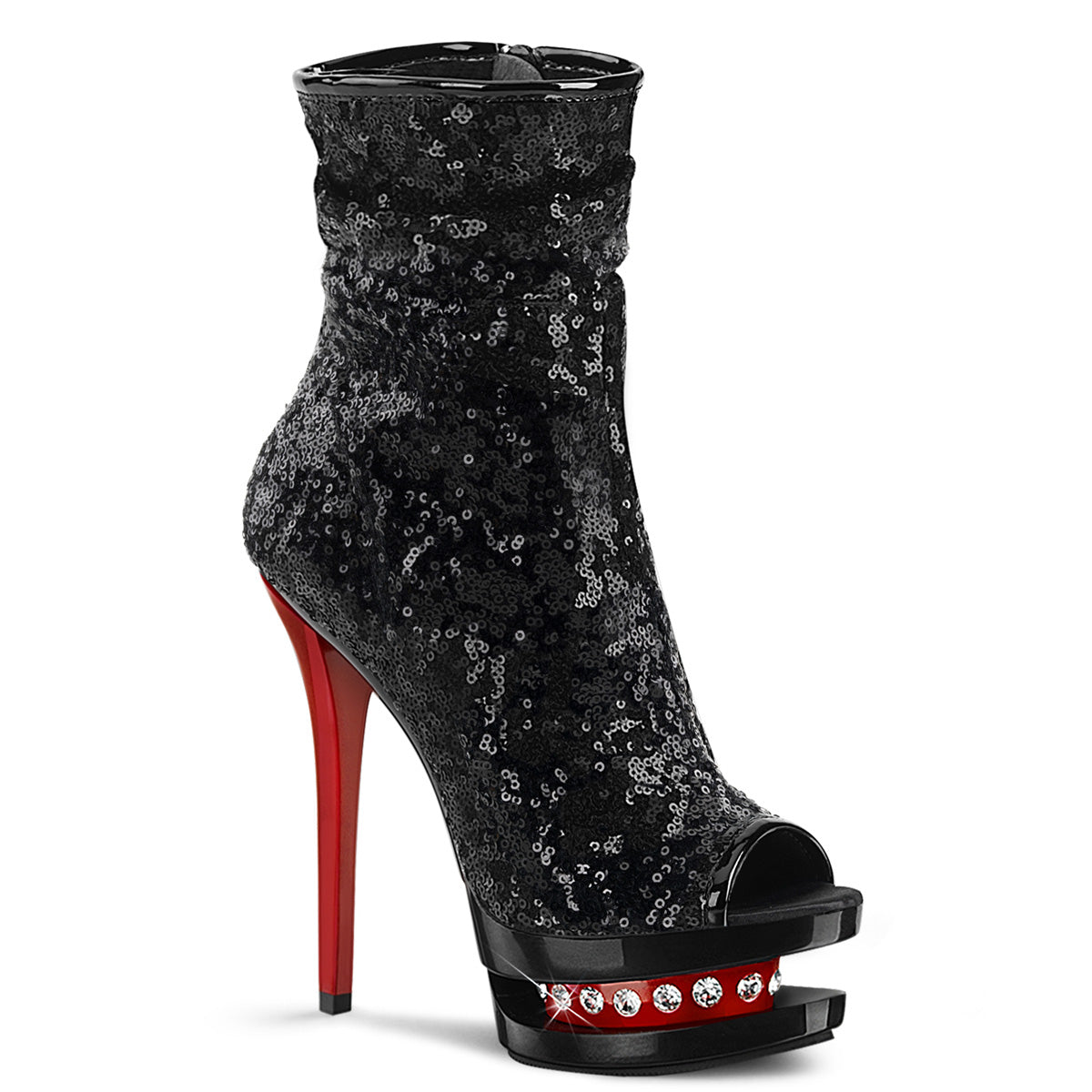 Black Sequins/Black-Red