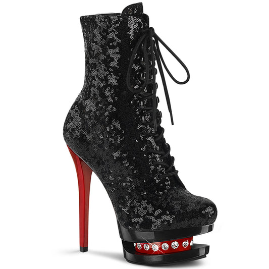 Black Sequins/Black-Red