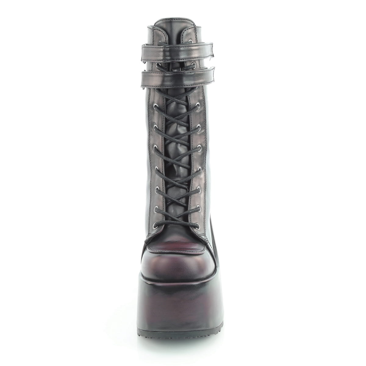 Black-Burgundy Rub-Off Vegan Leather