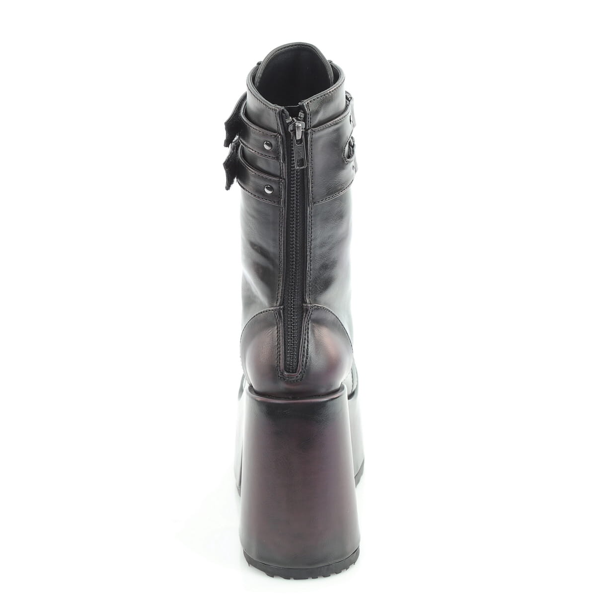 Black-Burgundy Rub-Off Vegan Leather
