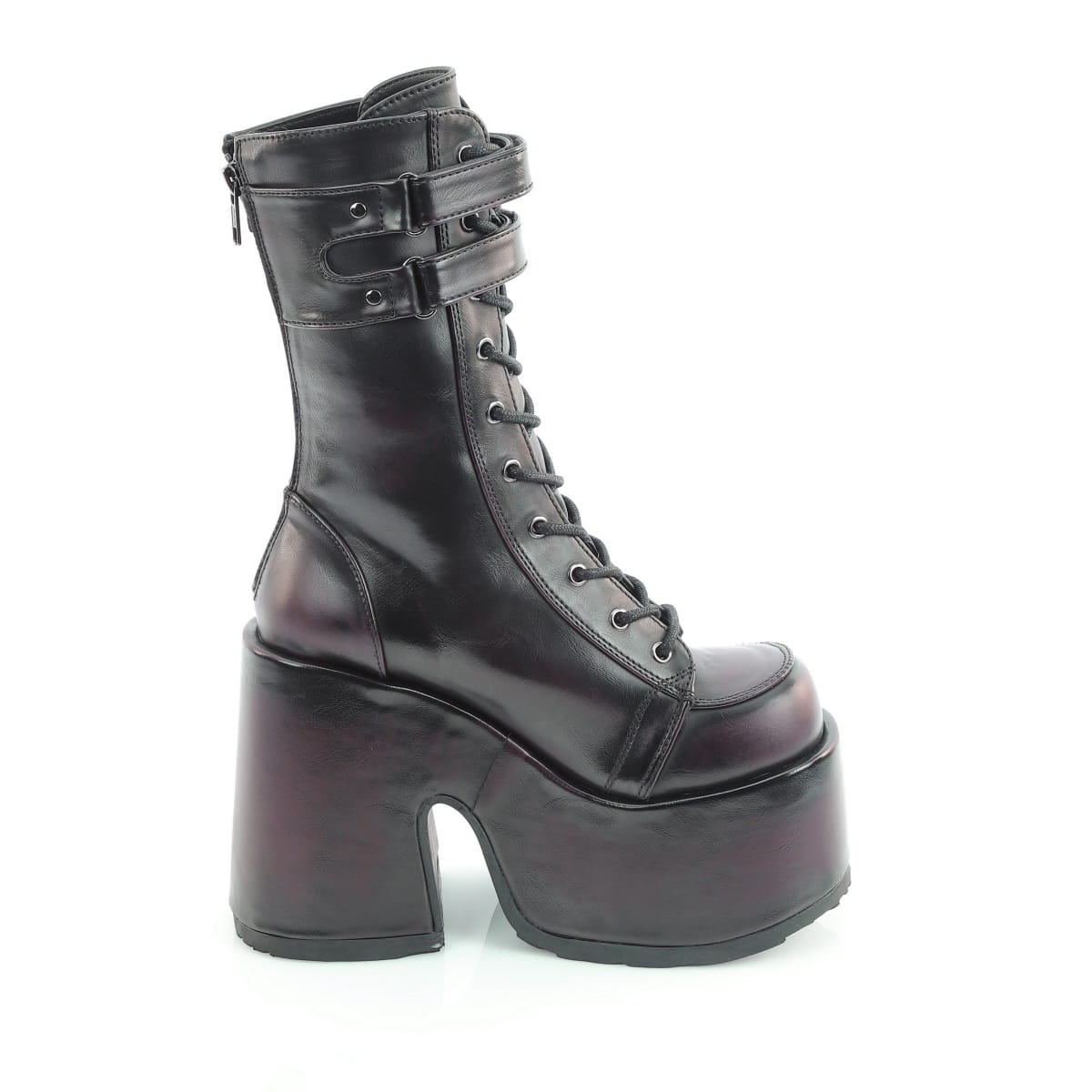 Black-Burgundy Rub-Off Vegan Leather