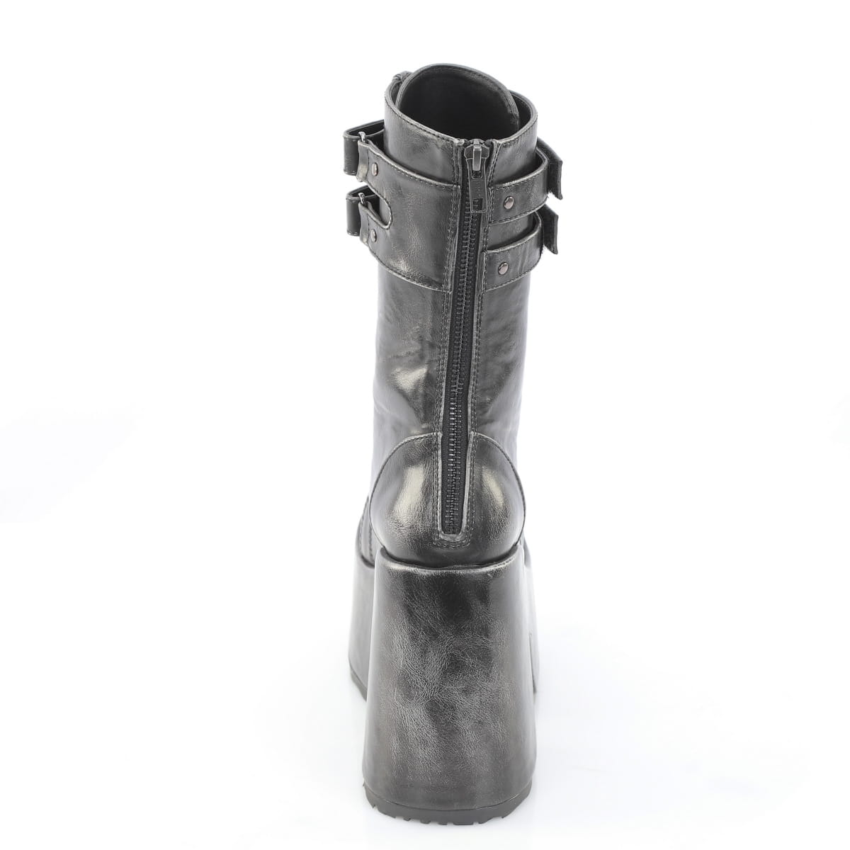 Black-Silver Rub-Off Vegan Leather