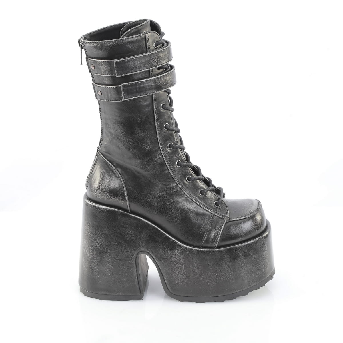 Black-Silver Rub-Off Vegan Leather