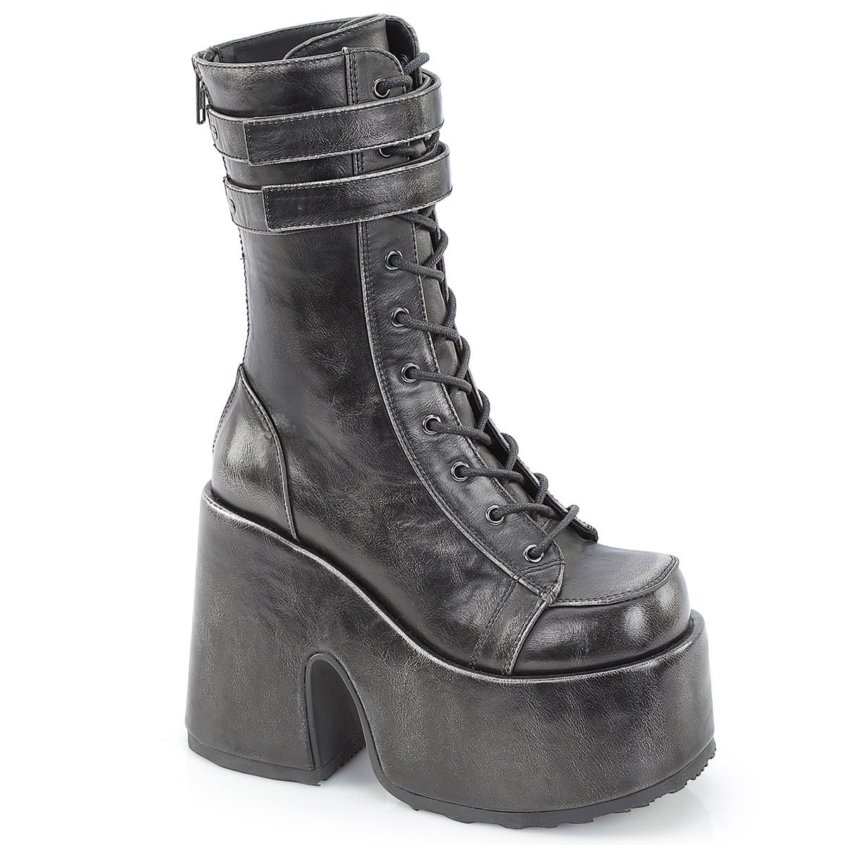 Black-Silver Rub-Off Vegan Leather