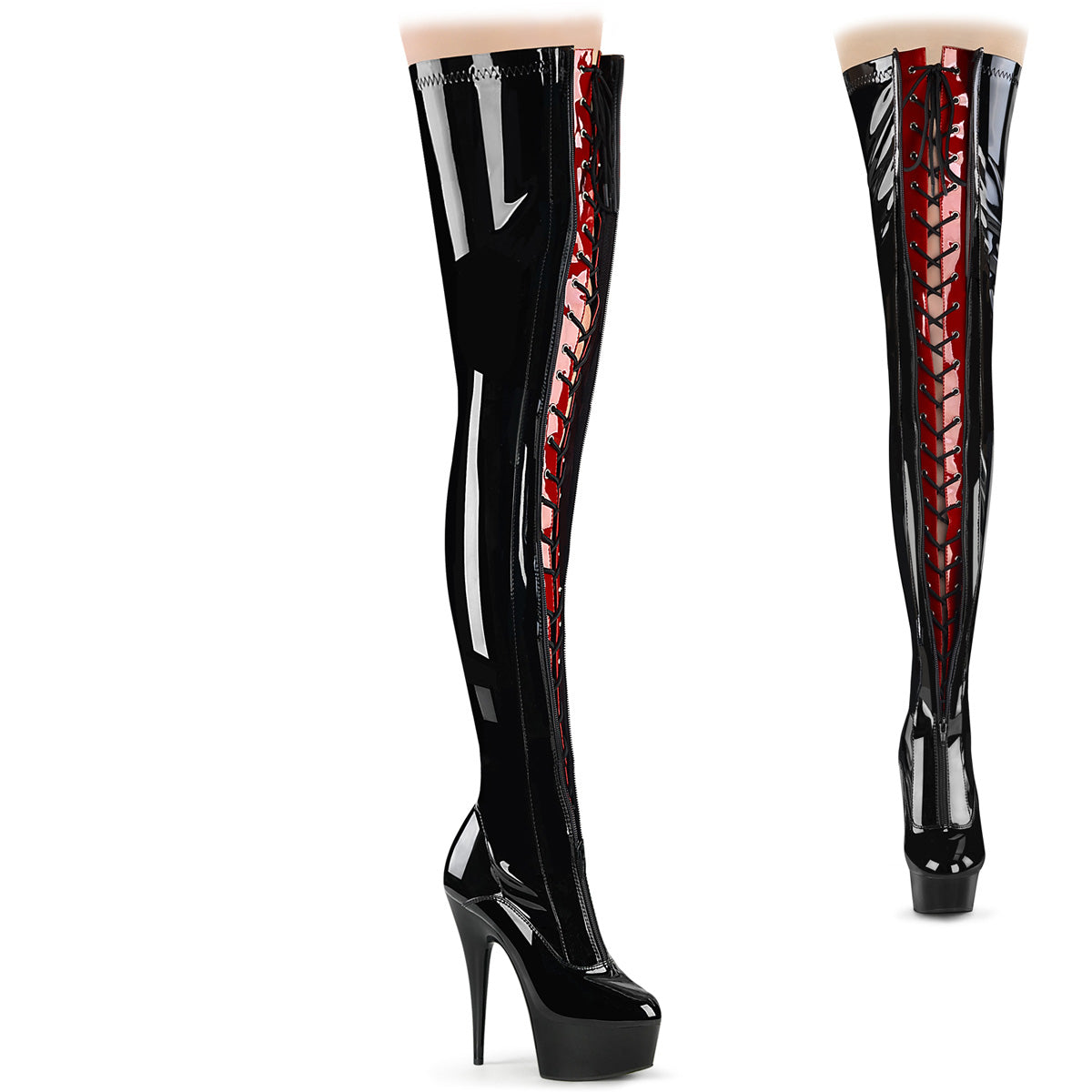 Black-Red Str. Pat/Black