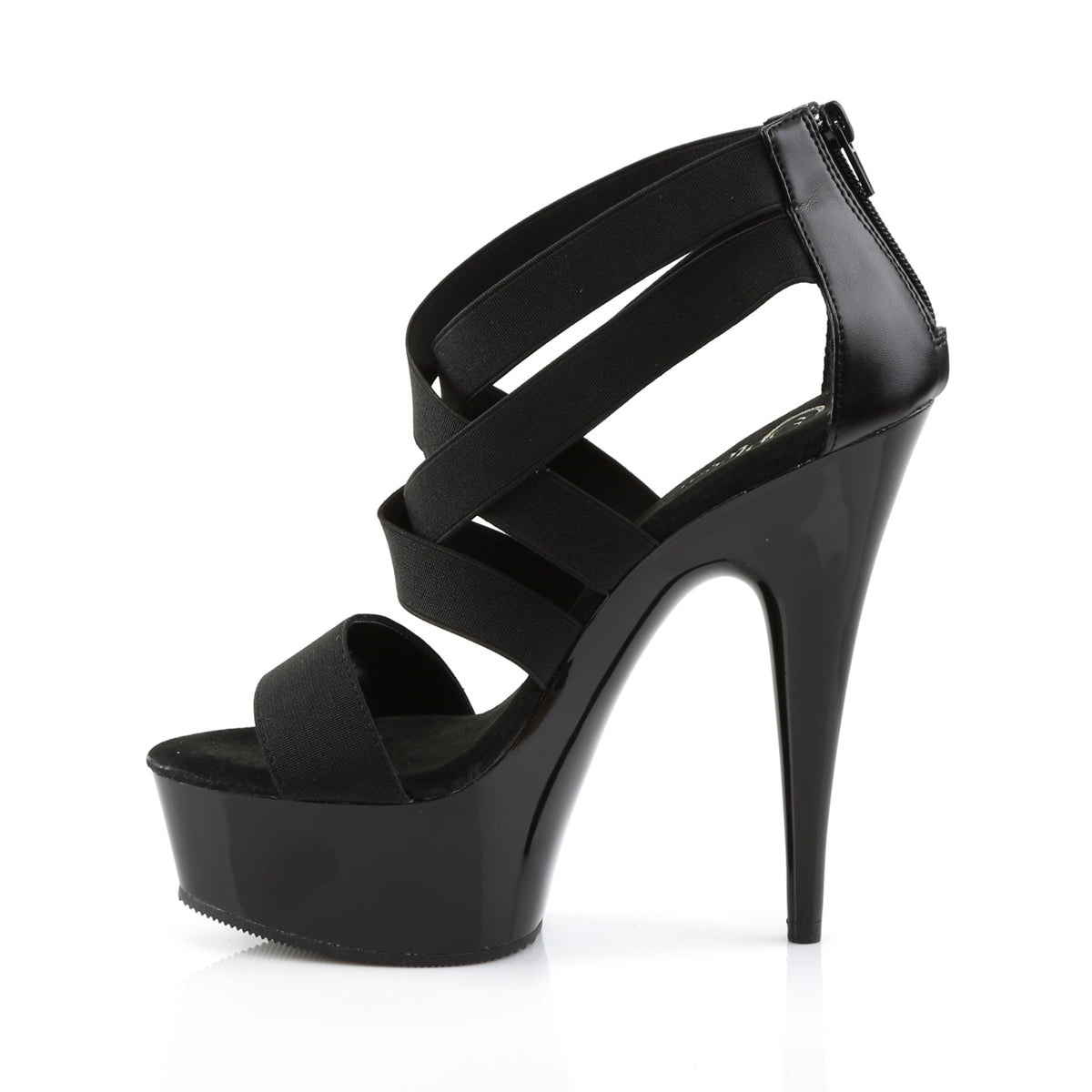 Black Elastic Band-Faux Leather/Black