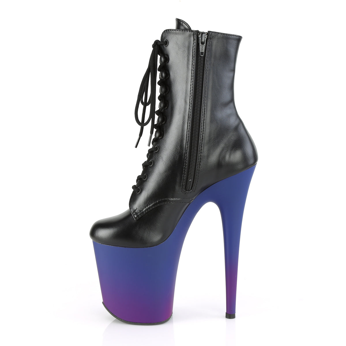 Black Faux Leather/Blue-Purple Ombre