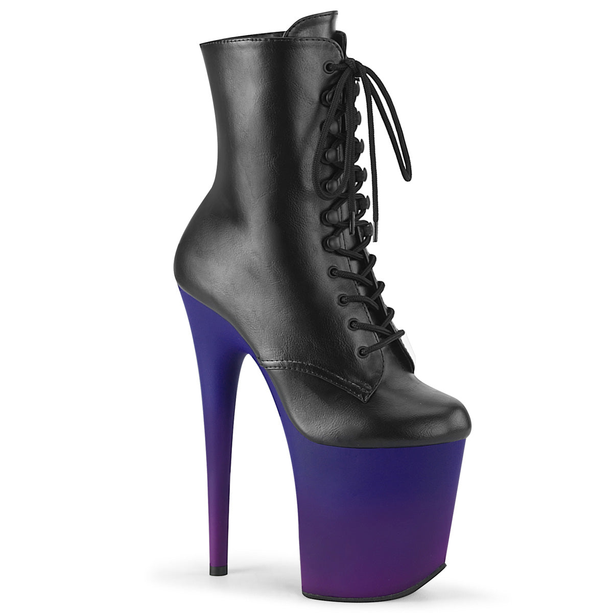 Black Faux Leather/Blue-Purple Ombre