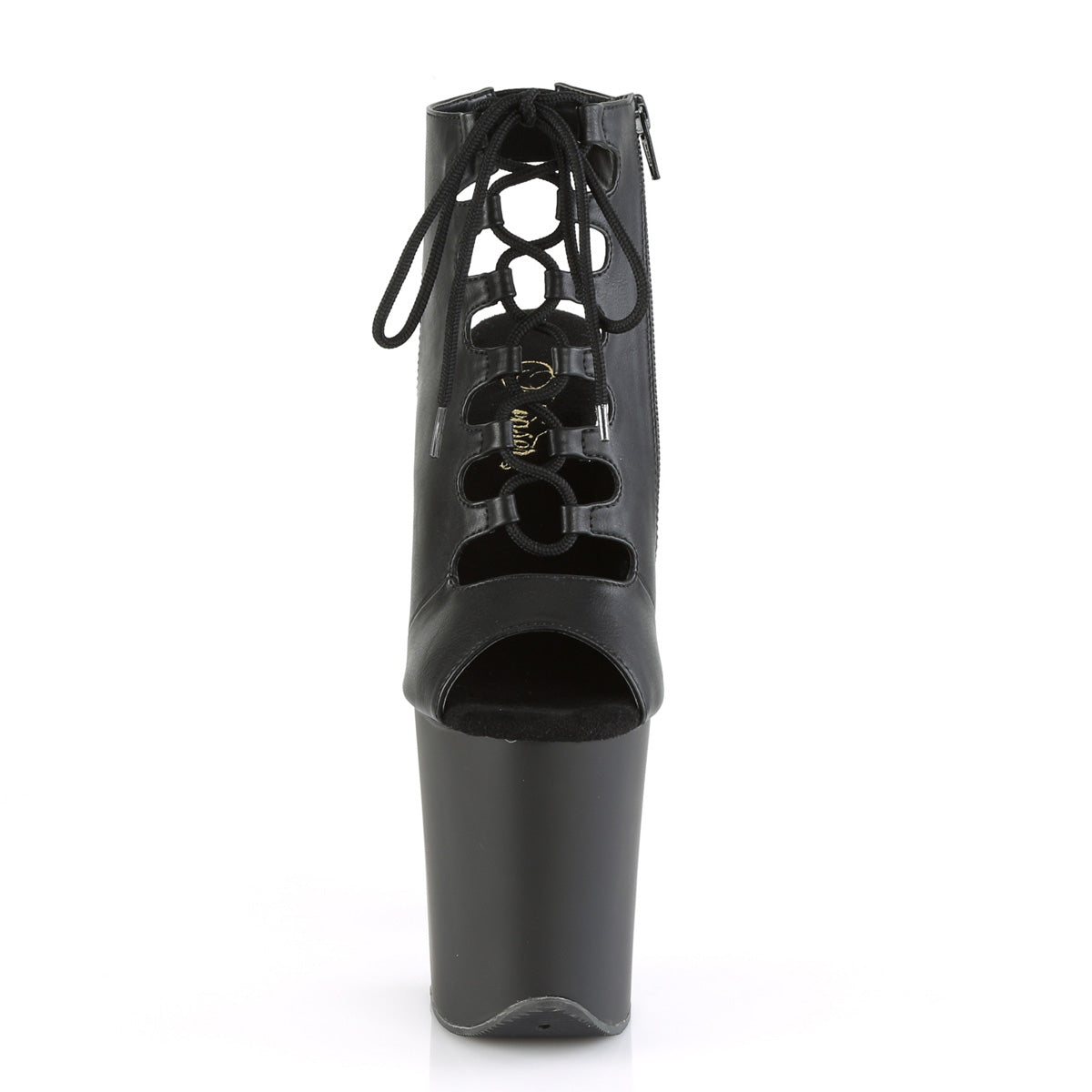 Black Faux Leather/Black Matte
