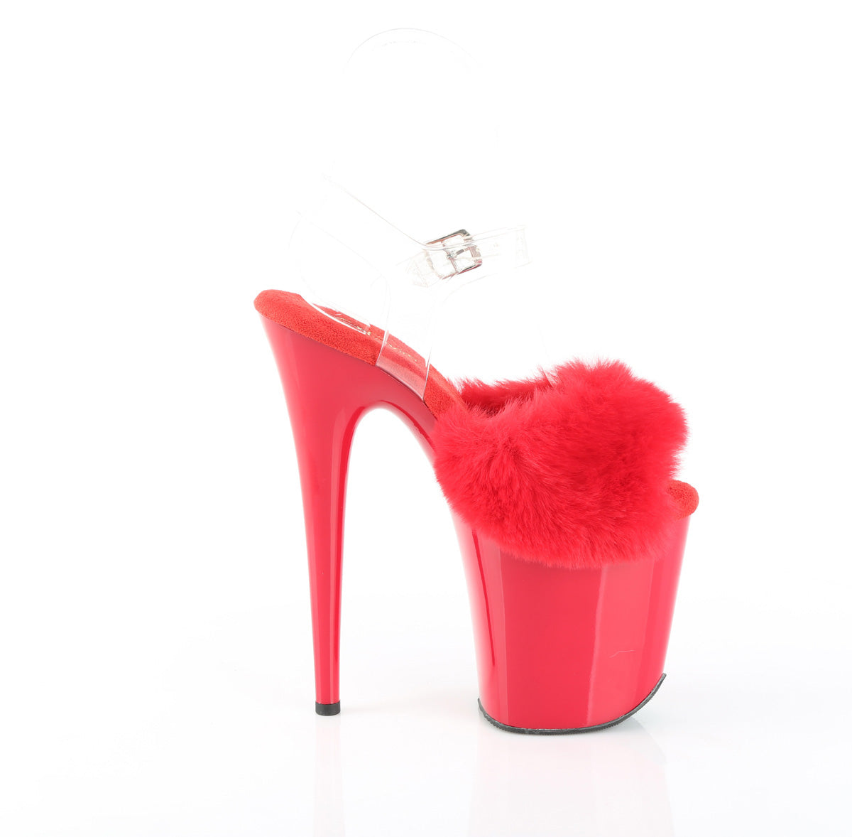 Red Faux Fur-Clear TPU/Red