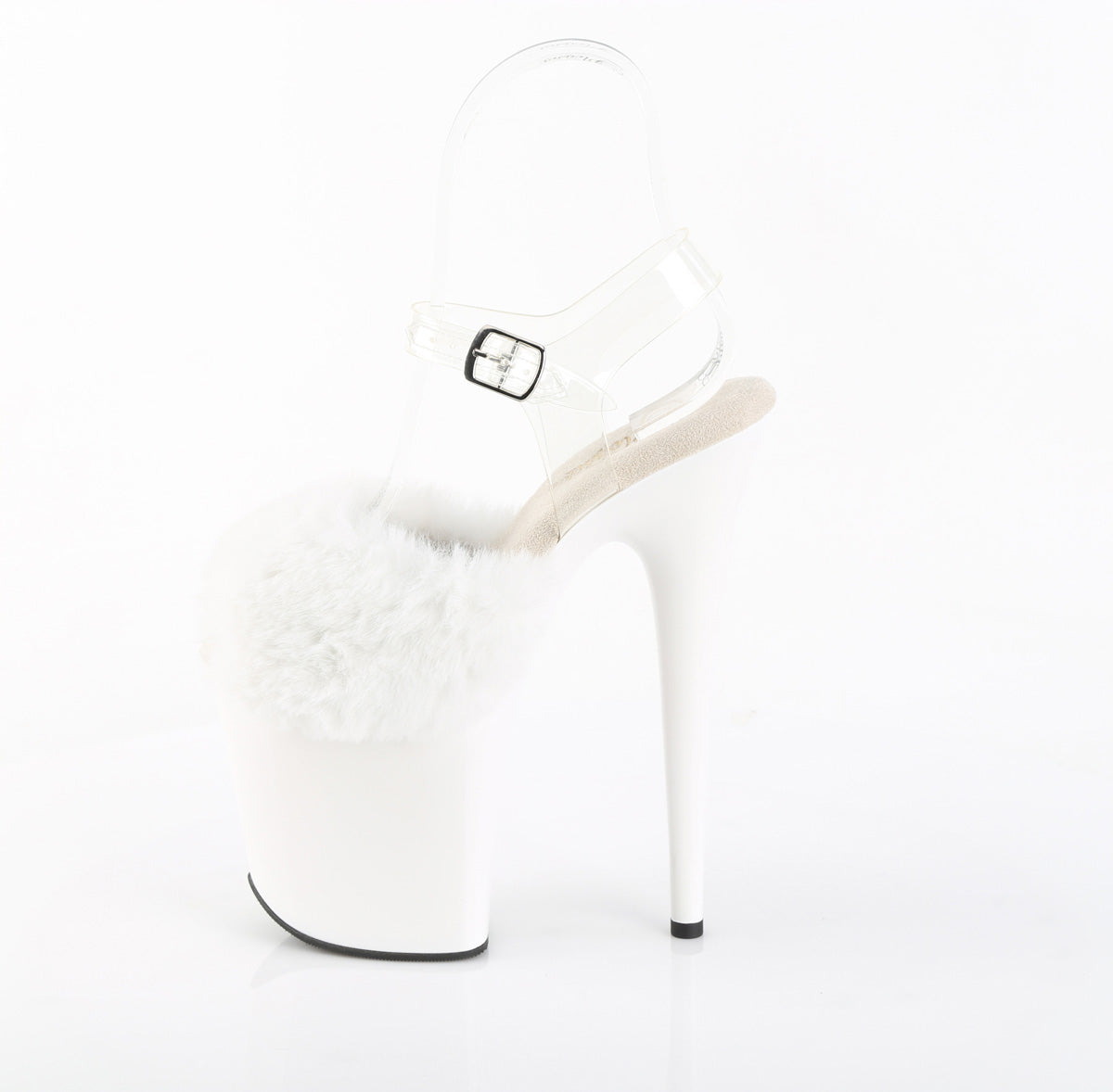 White Faux Fur-Clear TPU/White