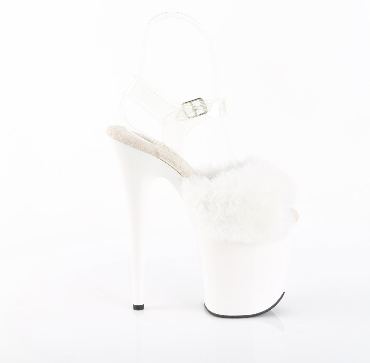 White Faux Fur-Clear TPU/White
