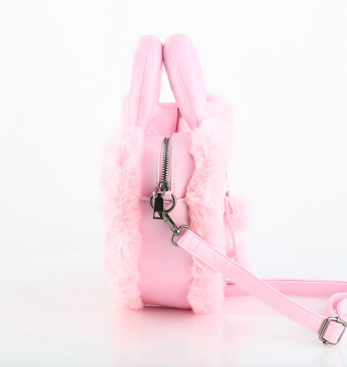 B. PINK VEGAN LEATHER-FAUX FUR