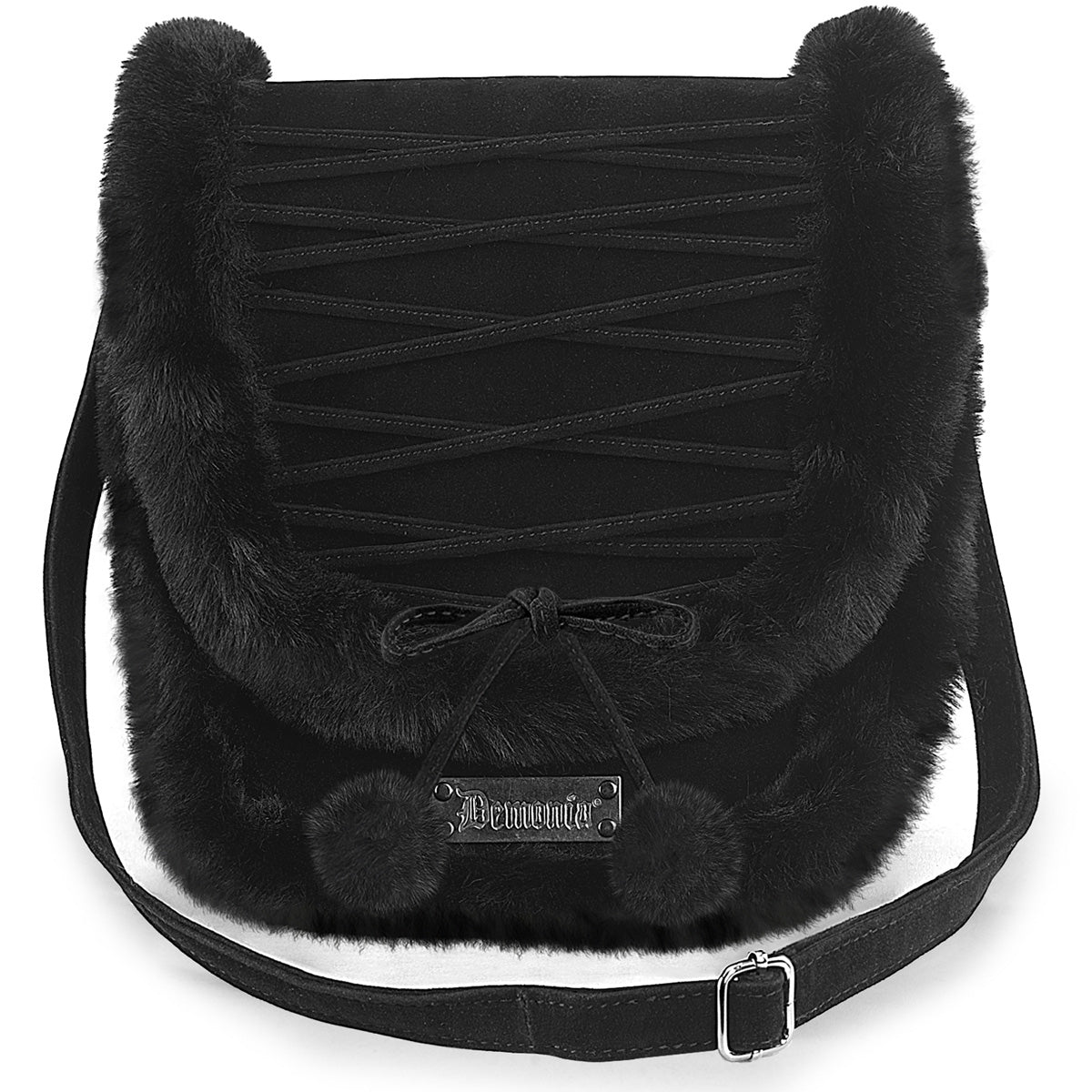 BLK FAUX SUEDE-FAUX FUR