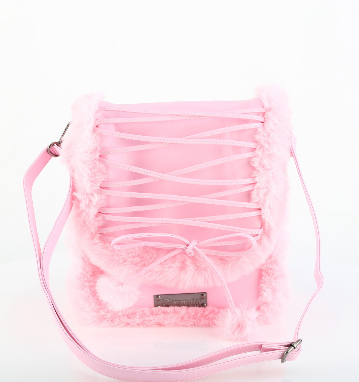 B. PINK VEGAN LEATHER-FAUX FUR