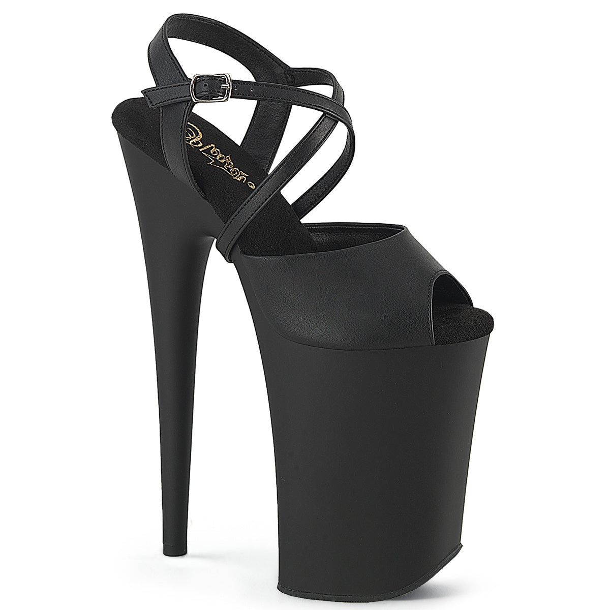 Black Faux Leather/Black Matte
