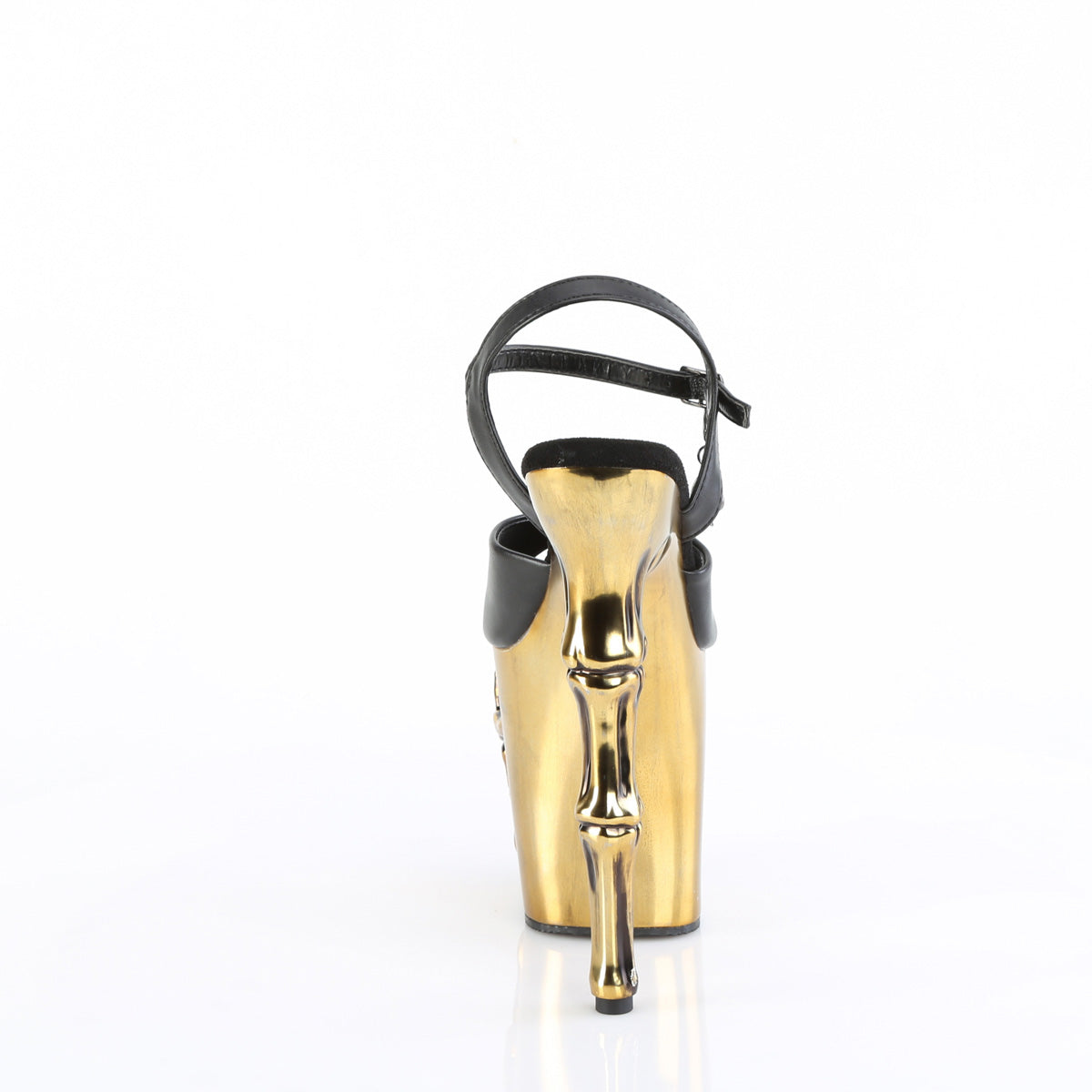 Black Faux Leather/Satin Brass Chrome