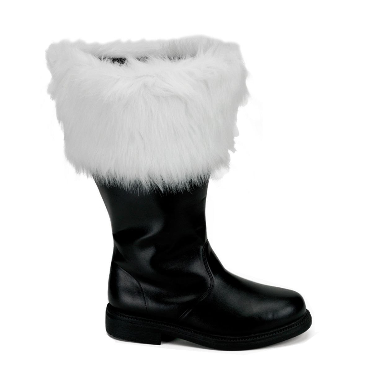 Black Pu-White Faux Fur